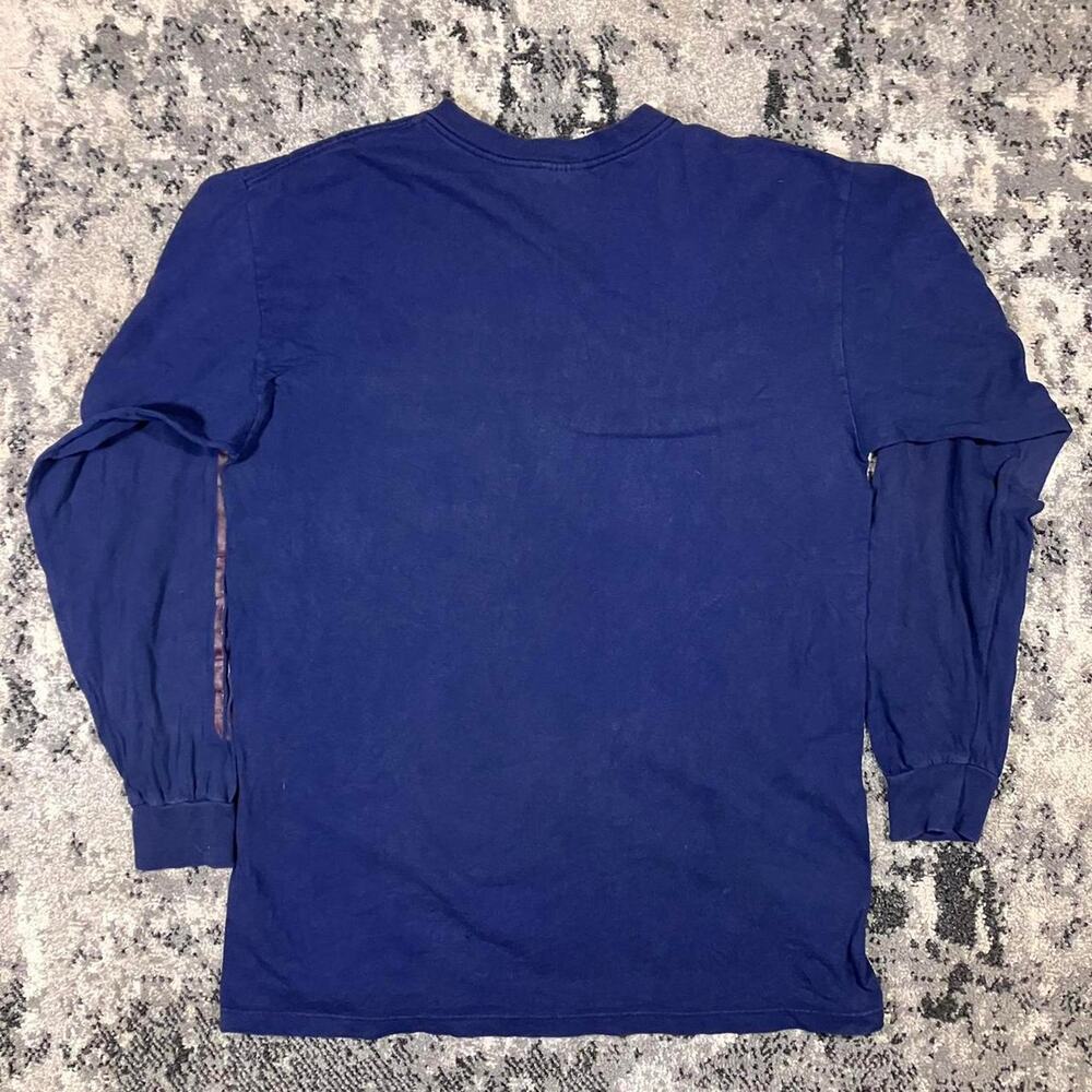 Vintage 90s Adidas Blue Red Long Sleeve T-shirt - Picture 5 of 6